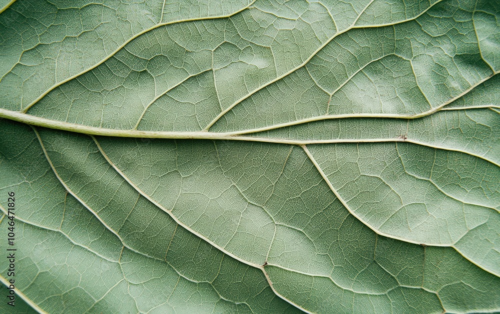 Leaf Texture: Macro view of a green leaf with prominent veins and natural texture details. Leaf Texture: Macro view of a green leaf with prominent veins and natural texture details.