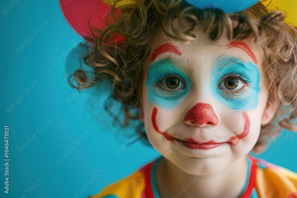 Picture of cheerful clown child Picture of cheerful clown child