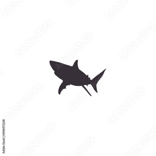 Shark silhouette flat illustration on isolated background