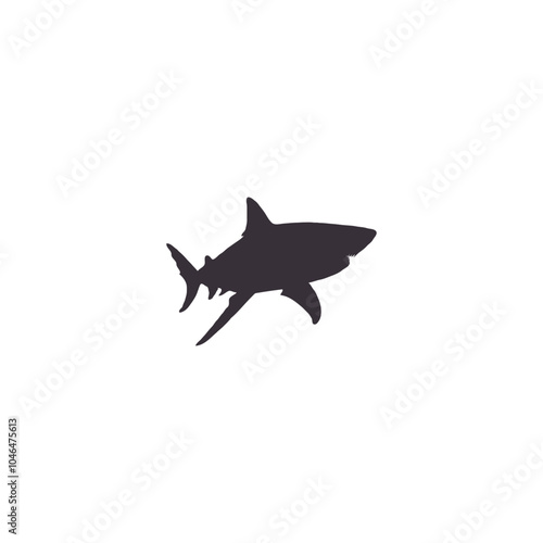 Shark silhouette flat illustration on isolated background