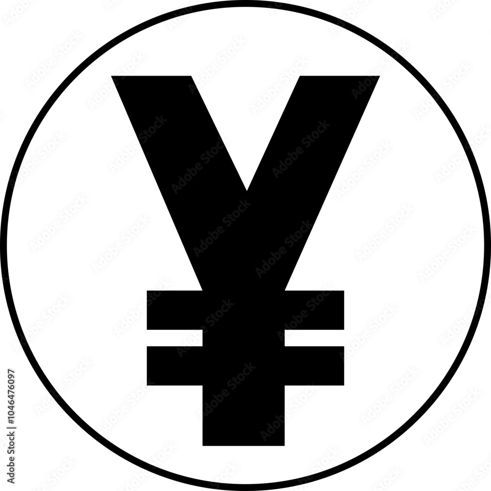 Obraz premium Yen and yuan icon in trendy flat style. Vector symbol of yen money coin. Money sign illustration. Japanese or chinese design Banking and Finance Currency vector isolated on transparent background.