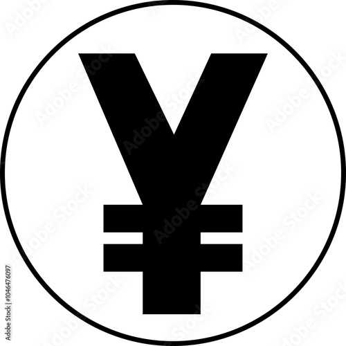 Yen and yuan icon in trendy flat style. Vector symbol of yen money coin. Money sign illustration. Japanese or chinese design Banking and Finance Currency vector isolated on transparent background.