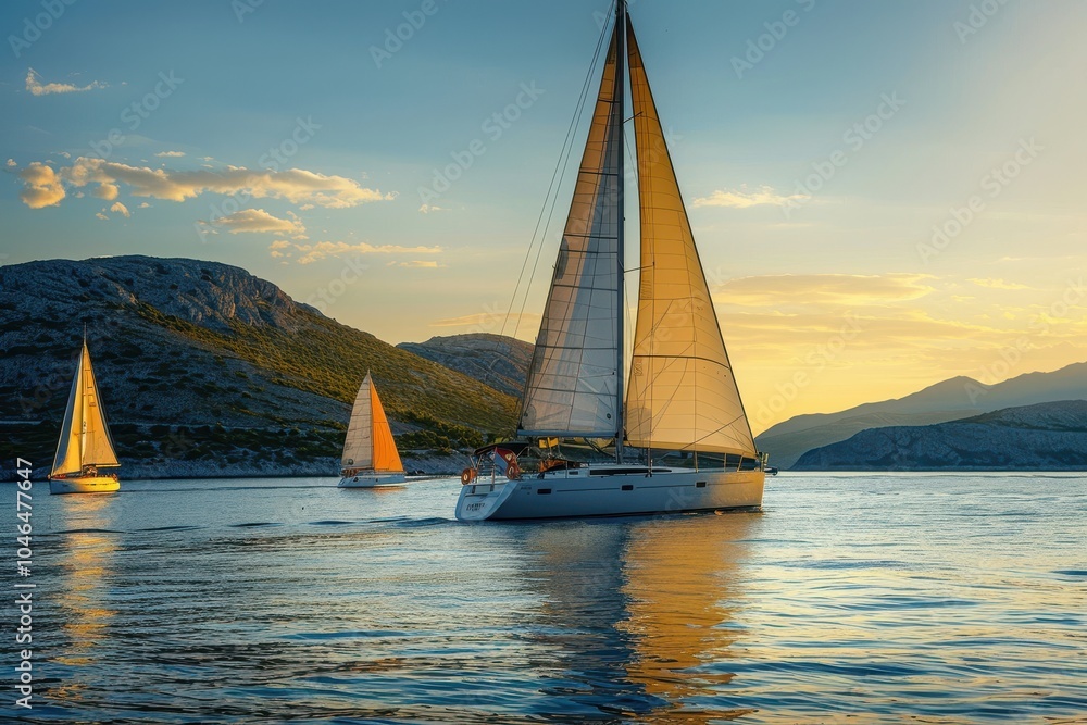Fototapeta premium Sailing luxury yachts