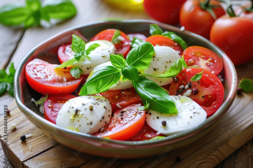 Salad with tomato mozzarella and basil Salad with tomato mozzarella and basil