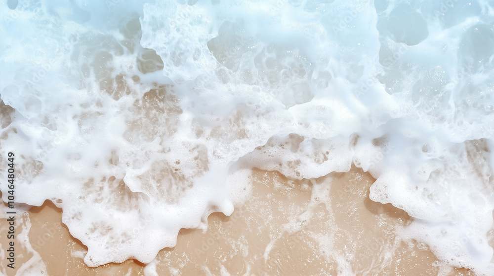 Close-Up View of Gentle Ocean Waves on Sand Close-Up View of Gentle Ocean Waves on Sand