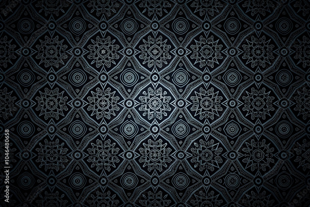Dark abstract geometric pattern featuring a black wallpaper with intricate shapes and lines creating a sense of depth and visual interest, home decor, interior design, geometric patterns, dark design Dark abstract geometric pattern featuring a black wallpaper with intricate shapes and lines creating a sense of depth and visual interest, home decor, interior design, geometric patterns, dark design