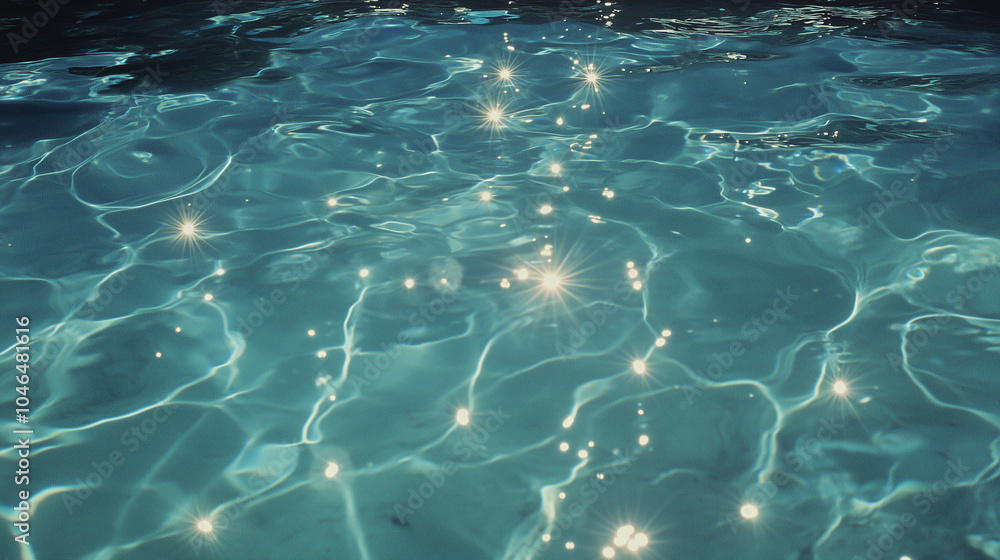 Naklejka premium Sparkling Sunlight Reflections on Calm Ocean Water