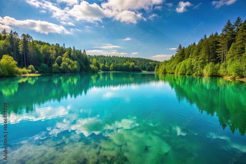 A tranquil lake on a still day with a hint of teal in the water, ripples, calm water, peaceful atmosphere, aquatic scene A tranquil lake on a still day with a hint of teal in the water, ripples, calm water, peaceful atmosphere, aquatic scene