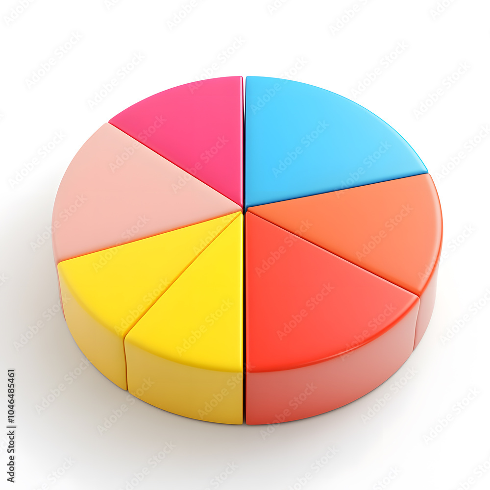Top view 3d pie chart isolated on white
Top view 3d pie chart isolated on white