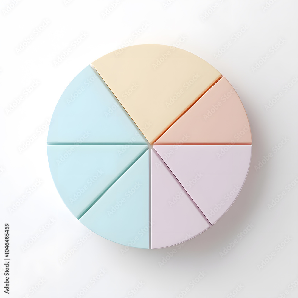 Top view 3d pie chart isolated on white
Top view 3d pie chart isolated on white