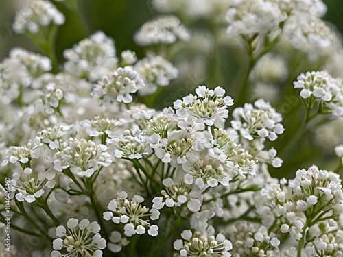 Beautiful and charming white baby's breath flowers photographed inside the house