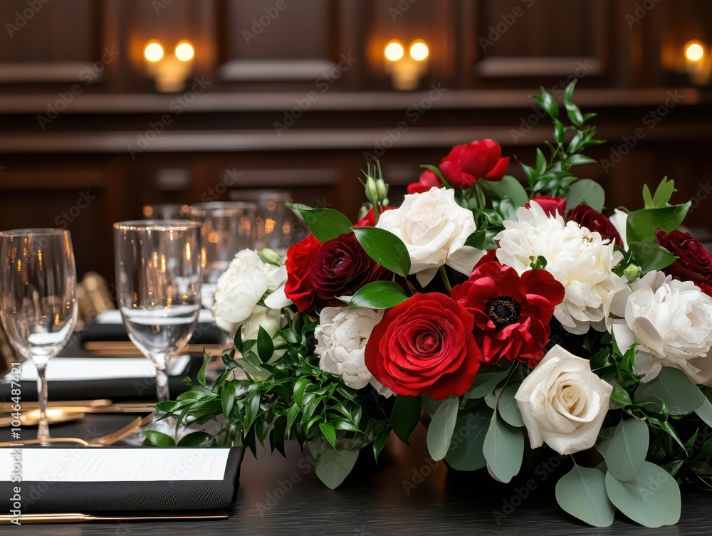 Obraz premium Elegant catering service exemplifying precise etiquette and impeccable serving at a formal event.