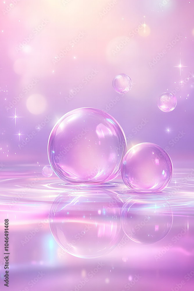 Colorful Transparent Bubbles in a Dreamy Sky Background with Sparkling Light Effects – Perfect for Soft, Gentle, and Playful Design Projects Colorful Transparent Bubbles in a Dreamy Sky Background with Sparkling Light Effects – Perfect for Soft, Gentle, and Playful Design Projects
