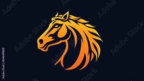 Illustration gaming mascot horse animal head logo design E-Sport background wallpaper AI generated image