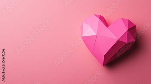 Fototapeta Naklejka Na Ścianę i Meble -  Photo of, Pink background with geometric heart pattern for design, banner template