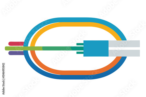 Fiber communication cable | isolated vector silhouette illustration on white background