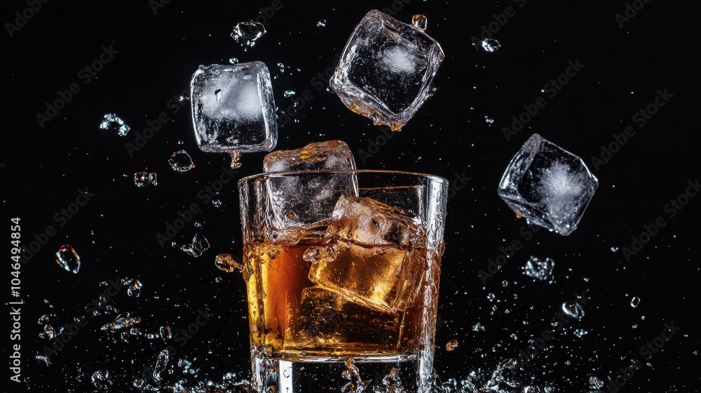 Chilled Perfection: Ice Cubes Soaring in Mid-Air on a Cool Refreshing Background for Cold Drinks Concept Chilled Perfection: Ice Cubes Soaring in Mid-Air on a Cool Refreshing Background for Cold Drinks Concept