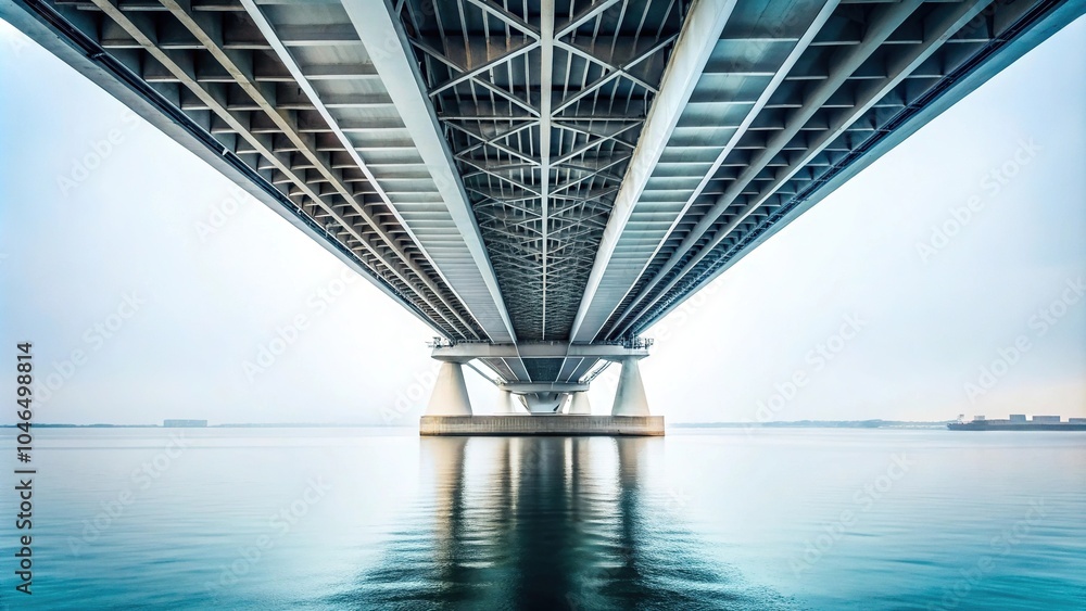 Underside of a bridge with white background Underside of a bridge with white background