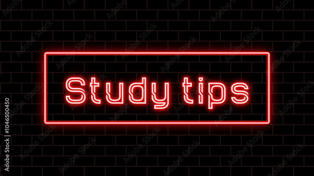 Study tips のネオン文字 Study tips のネオン文字