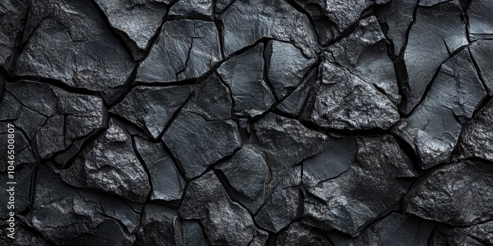 Fototapeta premium Black rock wall close-up