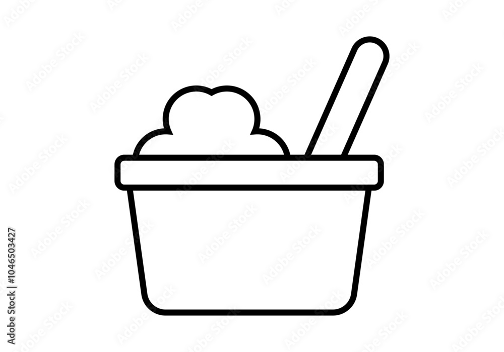 Icono negro de bol de comida con cuchara Icono negro de bol de comida con cuchara