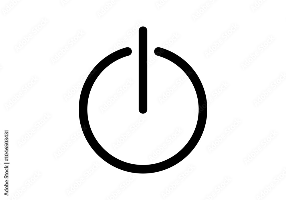 Icono negro de botón de pagar o encender Icono negro de botón de pagar o encender