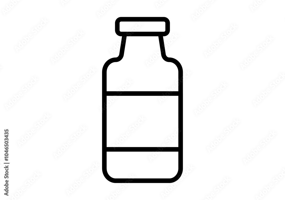 Icono negro de botella con tapón encerrado Icono negro de botella con tapón encerrado