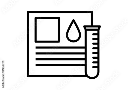Icono negro de test de prueba de sangre con probeta