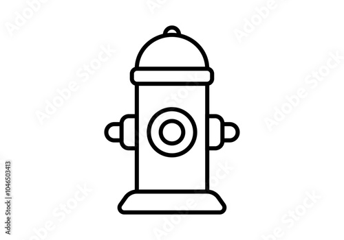Icono negro de boca de incendios en fondo blanco