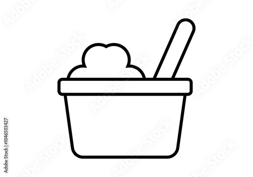 Icono negro de bol de comida con cuchara