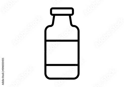 Icono negro de botella con tapón encerrado