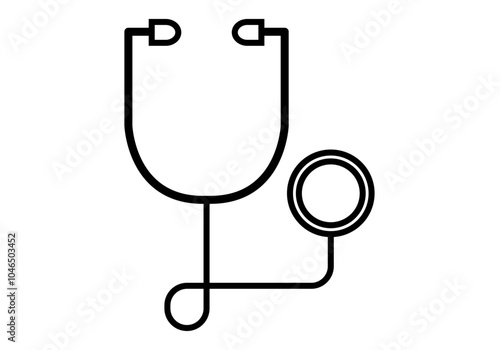 Icono negro de estetoscopio de médico 