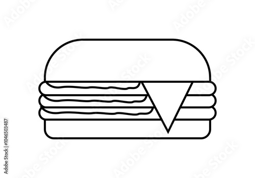 Icono negro de hamburguesa en fondo blanco