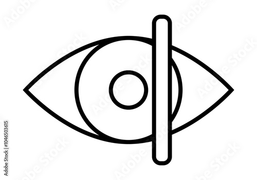 Icono negro de prueba de vista con ojo