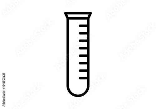 Icono negro de probeta de laboratorio