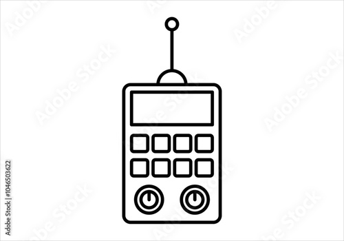 Icono negro de radio o teléfono satélite 