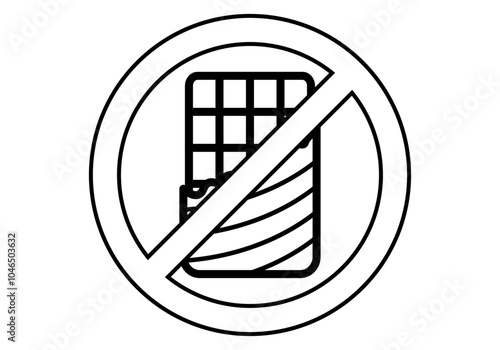 Icono negro de prohibido dulces o chocolate
