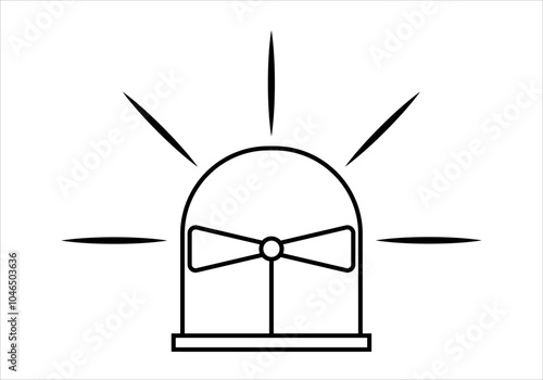 Icono negro de sirena de una alarma con luz 