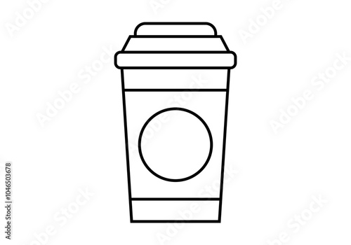 Icono negro de vaso de café o refresco 
