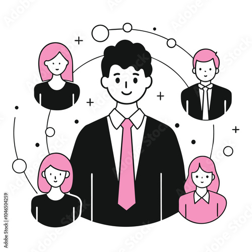  co workers business illustration of a man 