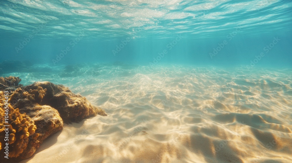 Naklejka premium Underwater serenity exploring the tranquil beauty of the ocean floor