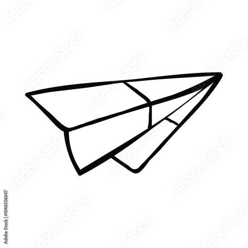 paper airplane icon illustration pencil drawing style