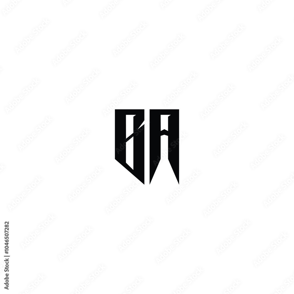Obraz premium BA monogram logo design letter text name symbol monochrome logotype alphabet character simple logo