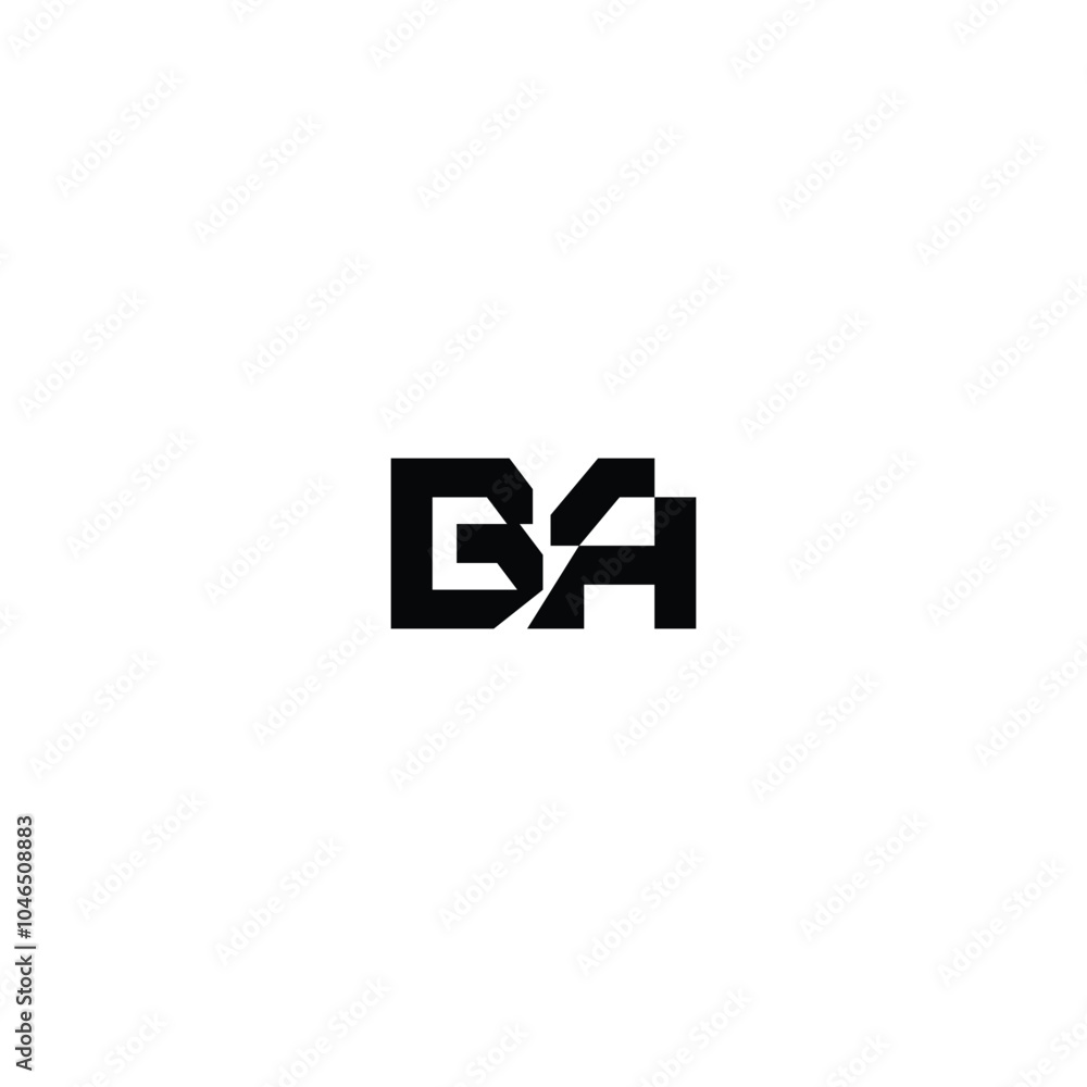 BA monogram logo design letter text name symbol monochrome logotype alphabet character simple logo BA monogram logo design letter text name symbol monochrome logotype alphabet character simple logo