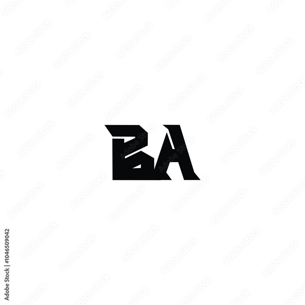 BA monogram logo design letter text name symbol monochrome logotype alphabet character simple logo BA monogram logo design letter text name symbol monochrome logotype alphabet character simple logo