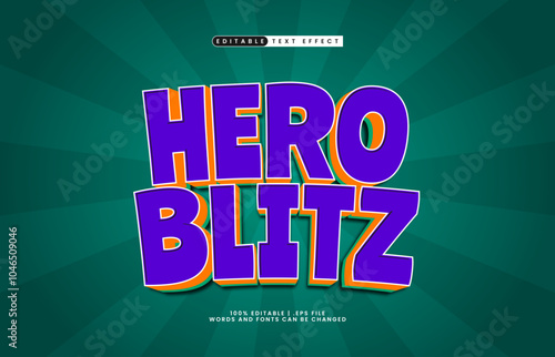 hero blitz editable text effect with a joy and kids text style