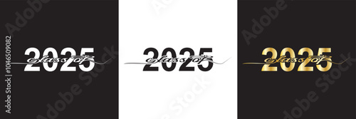 Class of 2025 typography design . Text for design, congratulation event, party, T-shirt, high school or college graduate.  isolated on white and black background. Vector illustration. EPS 10