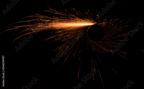 Sparks from a grinding wheel