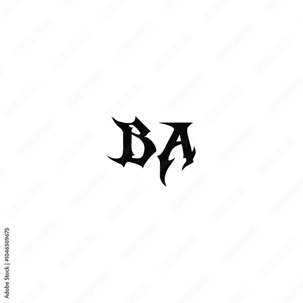 BA monogram logo design letter text name symbol monochrome logotype alphabet character simple logo BA monogram logo design letter text name symbol monochrome logotype alphabet character simple logo
