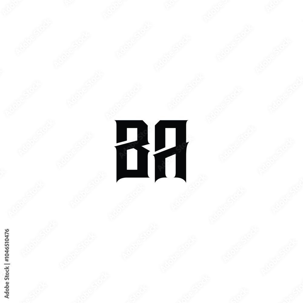 Obraz premium BA monogram logo design letter text name symbol monochrome logotype alphabet character simple logo